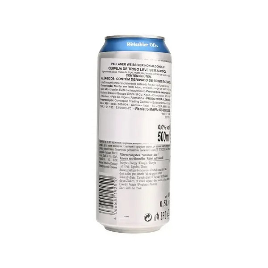 KIT 4 UN CERV ALE PAULANER LT 500ML WEISSBIER 0%